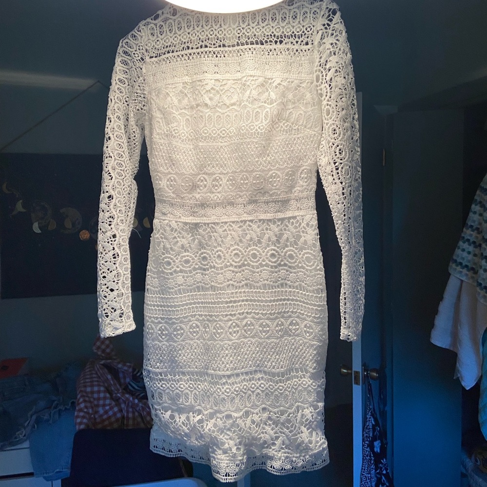 White Allover Lace Dress - Picture 6 of 8